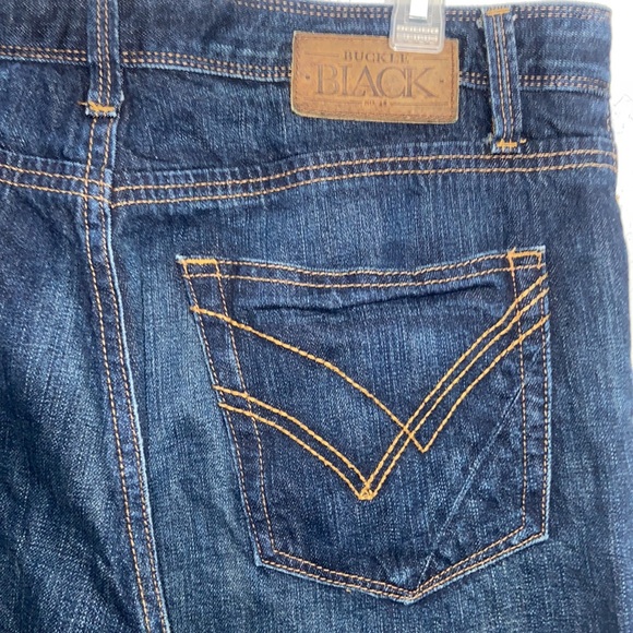 Buckle Black Nine Fit No 9 Dark Wash Jeans Denim Whiskers BBLA931 Size 34 - Picture 7 of 10